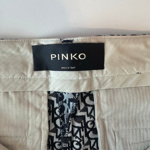 Pinko Bello 130 Div Pantalone Jacquard Monogram Logo Stretch Trouser Size 2 - Picture 7 of 10